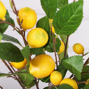 Ramas de Limón Artificiales de 30cm-100cm, Flores de Seda y Plástico de Alta Calidad en Colores Naranja-Rojo/Amarillo para el Año Nuevo Chino y Decoración del Hogar - Product Image 2