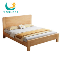 Cadre de lit Double simple de Style nordique meubles de chambre à coucher pour adultes en bois massif ensemble de lit King Queen Size en bois Simple