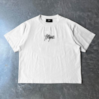 T-shirt en coton uni brodé sur mesure pour homme, coupe ample et épaisse
