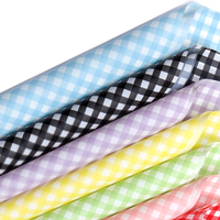 Papier d'emballage pour fleuriste, motif en treillis imprimé, imperméable, en plastique, papier d'emballage pour fleurs, papier cadeau