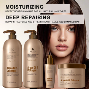 Set <span class=keywords><strong>Shampoo</strong></span> e Balsamo all'Olio di Argan Best Seller - Cura Marocchina <span class=keywords><strong>con</strong></span> <span class=keywords><strong>Cheratina</strong></span> - per Capelli Ricci, Lisci, Secchi e Danneggiati - Product Image 3