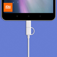 Câble de charge Xiaomi Micro-USB vers type-c 2 en 1 1 1m
