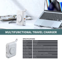 Nueva Llegada Banco de energía inalámbrico Multi Funciones 5 en 1 Universal 15000mAh Cargador de viaje magnético para computadora portátil