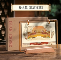Calendrier de table en bois et métal avec horloge, calendrier lunaire chinois, décoration de bureau, cadeau de l'année du cheval