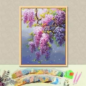 Kit de Peinture Diamant 5D Fleur Violette Style Glycine – Vente Chaude – Peinture Diamant Imprimée en Gros - Product Image 1