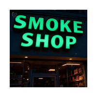 Letrero Luminoso 3D con Iluminación Frontal para Exteriores, Letrero Luminoso para Tienda de Cigarrillos, Letrero Iluminado para Fachada de Tienda, Letrero para Edificio de Empresa