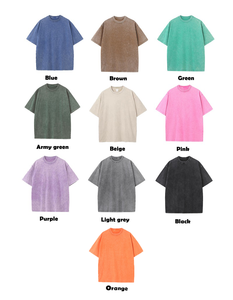 T-Shirt Oversize da Uomo in Cotone 100% Pesante 270gsm, Stile Streetwear, Effetto Stone Washed Vintage, Unisex, Personalizzabile con Logo - Product Image 4