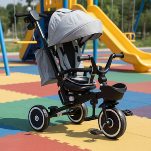 Nouveau modèle de tricycle pour bébé 4-en-<span class=keywords><strong>1</strong></span>, cadeau pour enfants avec roues en EVA, tricycle pour enfants, vente en gros, tricycle à pédales pas cher - Product Image 1