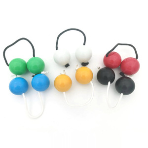เครื่องดนตรีออร์ฟแบบขายส่ง ลูกบอลทรายพลาสติกหลากสีสัน ของเล่นดนตรีแบบเขย่ามือ ลูกบอลคู่ สำหรับเด็กเล่น - Product Image 1