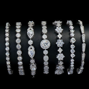 Pulsera de tenis de lujo al por mayor de plata de ley 925 con moissanita VVS de 3 mm, estilo brillante y engastado, para mujer y hombre, joyería fina, regalo para fiesta - Product Image 4