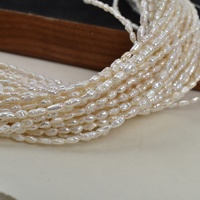 3-4mm Very Few Flaws Keshi Small Pearls Rice Beads Natural Freshwater Pearls Baroque DIY Necklace Semi-Finished Product China