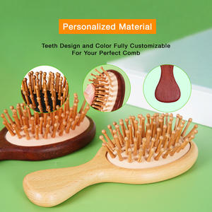 Peigne à cheveux en bambou naturel avec coussin d'air, marque privée OEM, outil de massage du cuir chevelu pour usage professionnel en salon - Product Image 6