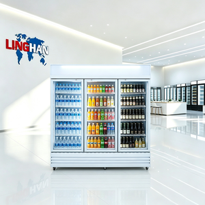 Réfrigérateur commercial économique pour boissons, vitrine réfrigérée avec porte vitrée, refroidissement par air, contrôle LED, serrure de porte pour supermarché et magasin - Product Image 1
