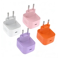 Cargador de Pared de Carga Rápida Tipo-C, Estándar Europeo, Color Naranja, con Cable Tipo-C, Venta al Por Mayor del Fabricante