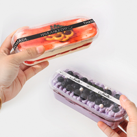 Boîte à gâteau rectangulaire transparente jetable en plastique PET avec couvercle, emballage alimentaire de qualité alimentaire pour la présentation de desserts