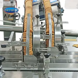 Skywin Multi-function Automatic Sandwiching Stacking Packing Line Custom For Jam Sandwich Biscuit Production Line