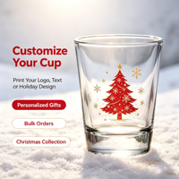 Ensemble de verres à shot de Noël avec verseur à liqueur et brosse de nettoyage – Cadeau idéal pour les fêtes