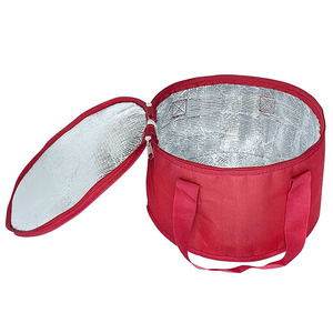<strong>Slow</strong> <strong>Cooker</strong> Reusable Cake Carriers Casserole Cooler <strong>Bags</strong> Potluck Picnics Lunch <strong>Bag</strong> Red Round Insulated Thermal Pie Carrier - Product Image 5