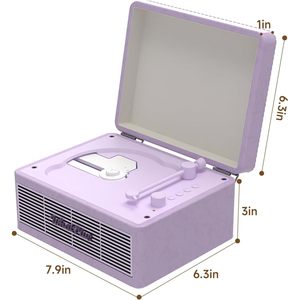 Whatplus Xách Tay Cho <span class=keywords><strong>Bluetooth</strong></span> 5.2 CD Máy Nghe Nhạc Có Thể Sạc Lại Pin LED Hi-Fi Từ Xa Retro Vali Thiết Kế Hi-Fi Cho CD Cho - Product Image 4