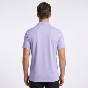 Men's Purple Short Sleeve Polo Shirt Knitted Breathable Solid Color Casual Design Button Front Regular Fit made in Bangladesh - Product Image 6