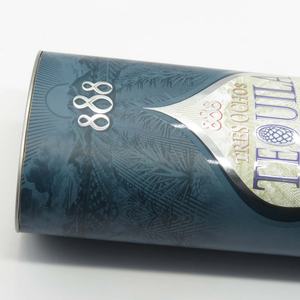 Caja de Embalaje para Botellas de Vino o Whisky, Tubo de Cartón Ovalado con Tapa Metálica - Product Image 3