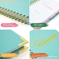 Carnet de notes personnalisé avec reliure Wire-O, estampage à chaud dorée, agenda mensuel, impression personnalisée, couverture souple A5 A6 B5 B6, agenda mensuel