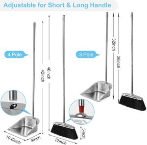 Simple Low Price Plastic Household Cleaning Broom <b>and</b> <b>Dustpan</b> <b>Set</b> Soft Broom With <b>Dustpan</b> - Product Image 2