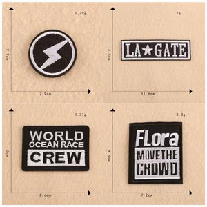 Simple Style Embroidery White Black Letter Patch for Clothing - Product Image 3