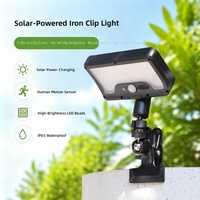 Lampe murale extérieure à LED solaire à clipser avec détecteur de mouvement et étanchéité IP65 pour patios et jardins