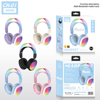 Casque sans fil supra-auriculaire à succès avec éclairage tricolore éblouissant, casque de jeu à faible latence, personnalisation en usine