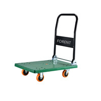 880lb Capacidad de peso Ruedas giratorias de 360 grados Camión de plataforma Carro de mano de empuje plegable para almacenamiento de carga Hecho de plástico duradero