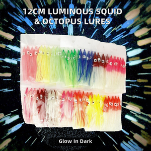 Esca Artificiale Luminosa in PVC da 12cm, Gonna di Calamaro Sostitutiva per Pesca in Barca, Jigging Polpo, Peso 10g - Product Image 2