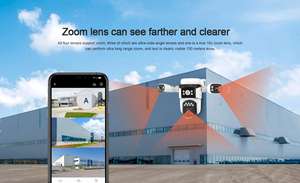 กล้องวงจรปิดไร้สาย WiFi ความละเอียด 12MP CMOS ซูมอัตโนมัติ ติดตามการเคลื่อนไหว มองเห็นในเวลากลางคืน ซูม 10 เท่า กล้องรักษาความปลอดภัยบ้าน AI พร้อมระบบจัด<span class=keywords><strong>เก</strong></span>็บข้อมูลบนคลาวด์ มาตรฐานกันน้ำกันฝุ่น IP66 รองรับเสียงสองทาง หมุนได้ (PTZ) - Product Image 3