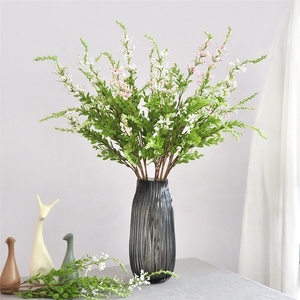 Tela de Seda Artificial de Alta Moda, Color Blanco y Rosa, Hierba Salvia <span class=keywords><strong>con</strong></span> <span class=keywords><strong>Flores</strong></span> para Ramo de Novia, Decoración de Bodas y Fiestas - Product Image 1