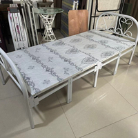 Lit pliant en métal de haute qualité pas cher lit simple avec matelas facile pratique confortable lit en métal