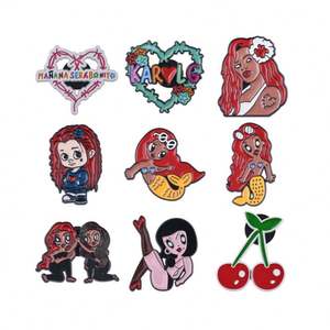 หมุดป้ายเคลือบสีดำแบบ DIY กระพริบแบบไม่ต่ำสุดขวดป้ายเคลือบนุ่มสีดำบรรจุภัณฑ์ป้ายเข็มทางการแพทย์พร้อมบัตรสำรอง - Product Image 1