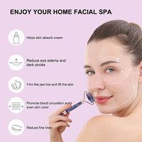 Ensemble de rouleaux de jade et de Gua Sha en cristal d'améthyste pour massage facial, lifting du visage, resserrement de la peau, écologique, certifié CE, pour la maison