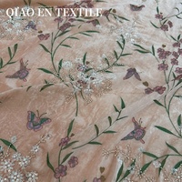 Robe en tissu velours rayonne/nylon robuste sac de costume de danse chapeau de chaussure broderie de paillettes tridimensionnelles à la main enduit de PE