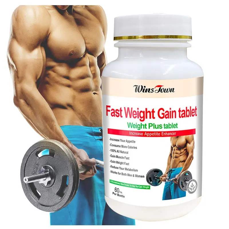 Gewichtstoename Tabletproduct Wei-Eiwitgewicht Plus Tablet Verhogen Eetlust Versterker Krijgen Spiermassa Pillen Voor Mannen Vrouwen