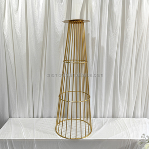 Più nuovo disegno decorazione della tavola unica forma di luna in oro del fiore del basamento del metallo pezzi centro di nozze - Product Image 5