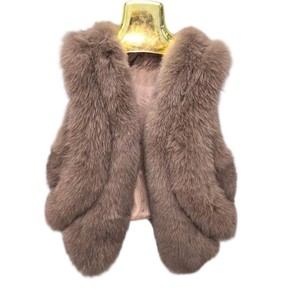 Хит продаж: Классический женский теплый и роскошный жилет из пушистого меха золотистой лисы - Product Image 3