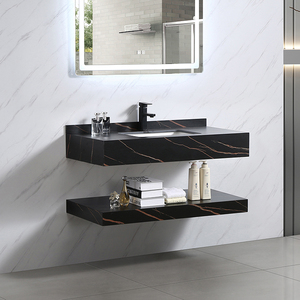 Mueble <span class=keywords><strong>cuadrado</strong></span> de 2 capas, mueble nórdico de lujo, para lavabo de baño - Product Image 4