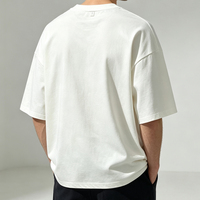 T-shirt personnalisé pour homme, décontracté, à manches courtes, en coton épais, coupe classique, respirant, avec étiquette imprimée, style streetwear, fabricant