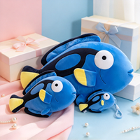 Peluche personnalisée de poisson-tang bleu, jouet en peluche amusant et mignon d'animal marin, pendentif porte-clés pour les passionnés de pêche