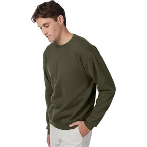 Custom OEM Wholesale Men Good Quality Sweater French Terry Crewneck Plain Solid Hoodie Men's Print Sweatshirts Pullover Mens