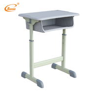 Ensemble Chaise et Bureau Scolaire Moderne Réglable avec 1 Tiroir, Cadre en Acier, Plateau en Plastique, Conception Ergonomique pour Salle de Classe et Chambre à Coucher
