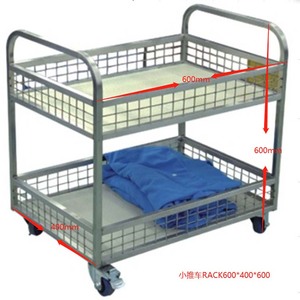 Cán lưu trữ giỏ hàng xe cút kít Hàng rào xe vải Giá kim loại kệ xe vải vải hai tầng hội thảo xe đẩy - Product Image 4