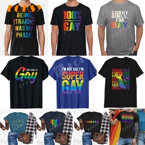 OEM Chấp Nhận Gay Pride Thiế<span class=keywords><strong>t</strong></span> Kế In 100% Cotton Vui Mens Áo Thun Quần Áo Trong Trang Phục - Product Image 5