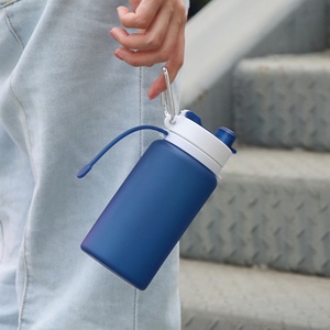 Wholesale Reusable Silicone Folding Cup Portable 550ml Cycling <b>Water</b> <b>Bottle</b> High Temperature Resistant Dishwasher Safe Outdoor - Product Image 4