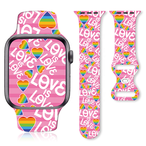 Correa de reloj de silicona con estampado de flores <span class=keywords><strong>Gay</strong></span> para Apple Watch Correa de impresión lésbica - Product Image 1